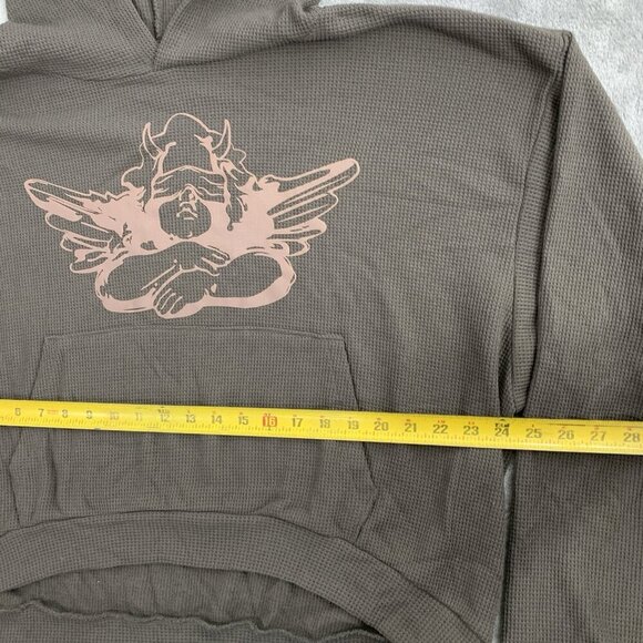 Boys Lie Hoodie Women One Size Oversized Angel Pullover Crop Burn The Bridge OSO - Picture 3 of 11